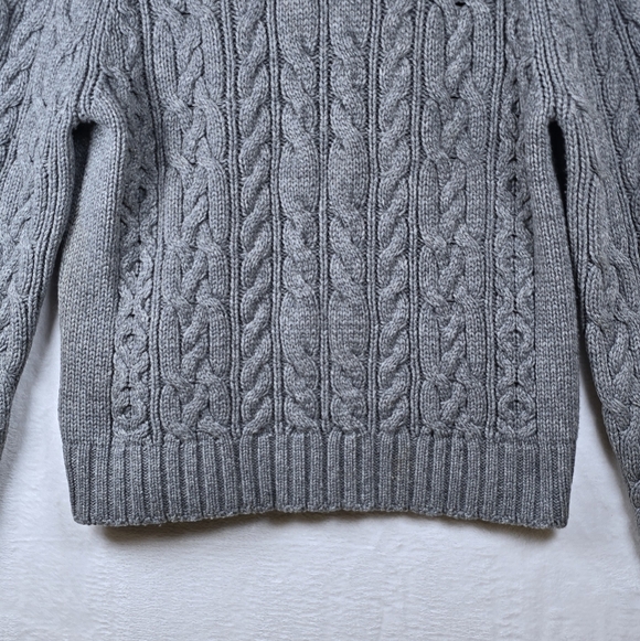 ​Vintage Y2K Abercrombie & Fitch Cable Knit Sweater Gray Crew Neck Pullover XL - Picture 7 of 14